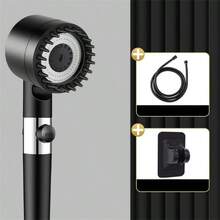 3入組可調節3速淋浴花灑套裝,高壓節水花灑、一鍵停水花灑、按摩花灑,浴室配件 - 灰色 - 查看 4