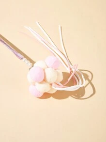 仙女棒貓逗趣棒逗貓玩具流蘇毛球寵物互動 - 彩色 - 查看 6