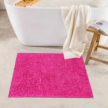 1pc Plum-Colored Chenille Quick-Drying Bath Mat, Modern Minimalist High-Pile Super-Fine Fiber Material Non-Slip Bathroom Rug, Easy To Clean & Stain-Resistant, Chenille Rug Can Be Machine Washed, Bathroom Non-Slip Mat, Suitable For Bathroom, Laundry Room, Bathroom Entrance, Sink Area, Shower Room, Carpet Bathroom Decoration, Bathroom Accessories, Bathtub, Shower Mat Outdoor Rug Door Mat Summer Back To School