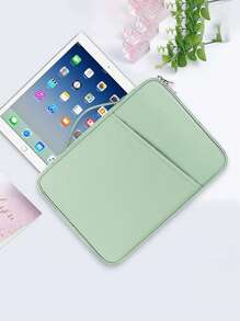 1pc Compatible With IPad Storage Bag Protective Sleeve Tablet Bag 10.8 Inch Liner Bag Protective Carrying Case With Pocket - Green - View 3
