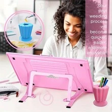 1個矽膠手工用品割草垃圾收集器廢物收集器,用於熱轉印貼紙及htv工藝黏合紙張的收納架 - 藍色 - 查看 7