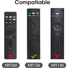 New Smart LCD LED TV Remote Control Silicon Protective Case, Shockproof Replacement Cover For Remote Control, Suitable For XRT136 Vizio - Black - View 2