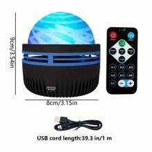 LED RGB Rotating Music Northern Lights Projection Light, Seven Color Projection Light, Room Living Room Bedside Atmosphere Night Light - Multicolor - View 2