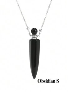 1 件裝精油擴散器水晶項鍊女式女孩六角形尖頭治療天然石香水瓶吊墜靈氣珠寶新年禮物 - Necklace - 查看 10