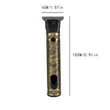 1入組可充電5w高端數字顯示理髮器和修鬍器,銅鋅合金機身,易於使用的開關,透明禮盒包裝 - 龍 - 查看 2