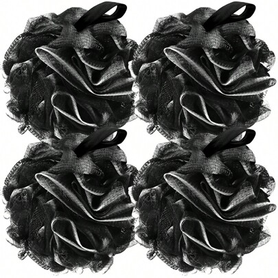 1/2/4pcs Bath Loofah Sponge Back Scrubber Shower Sponge Soft Mesh Exfoliator Pouf Shower Ball Bath Sponges For Women And Men Bath Accessories Home Bathroom Decor Fall Decor Back To School