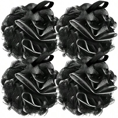 1/2/4pcs Bath Loofah Sponge Back Scrubber Shower Sponge Soft Mesh Exfoliator Pouf Shower Ball Bath Sponges For Women And Men Bath Accessories Home Bathroom Decor Fall Decor Back To School