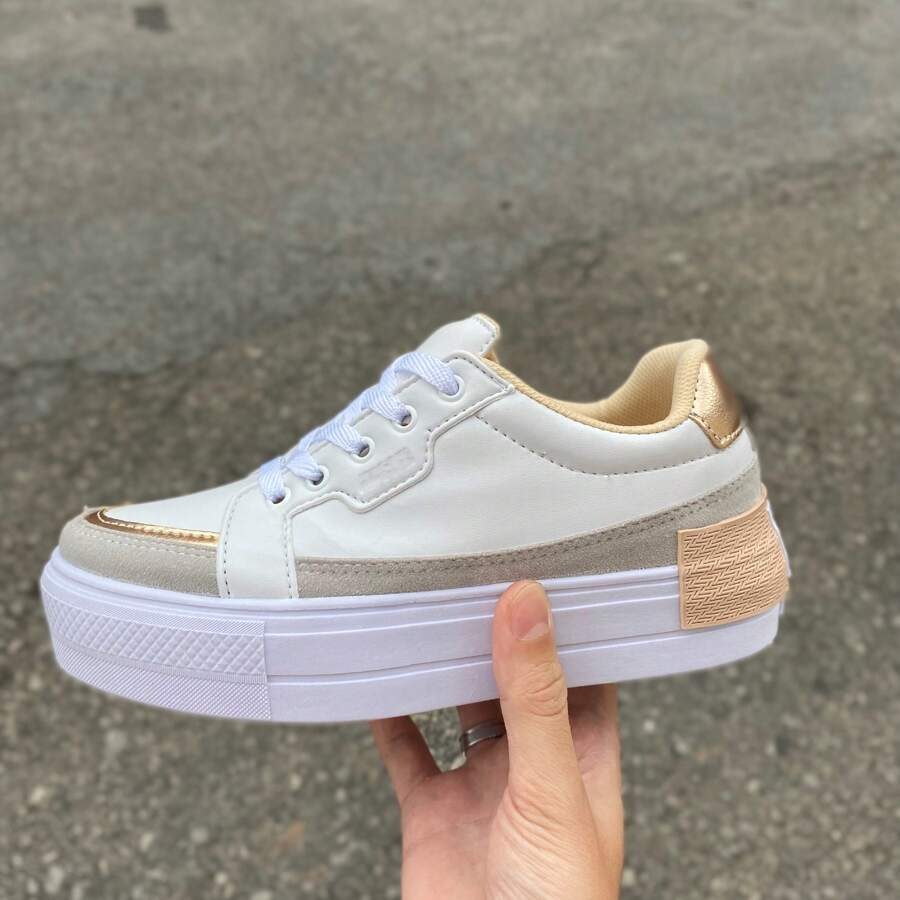 Women Casual Shoes - trắng-khỏa thân - Xem 1