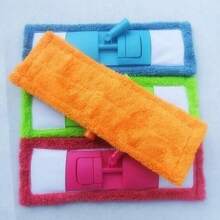 1 Cabezal De Trapeador 12 Cm * 40 Cm Terciopelo Coralino Engrosado Cabeza De Trapeador De Limpieza Plana Antiestático Sin Pelusa Lavado A Mano Cabezal De Repuesto Universal Toalla De Piso Para El Hogar