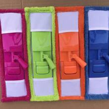 1 Cabezal De Trapeador 12 Cm * 40 Cm Terciopelo Coralino Engrosado Cabeza De Trapeador De Limpieza Plana Antiestático Sin Pelusa Lavado A Mano Cabezal De Repuesto Universal Toalla De Piso Para El Hogar