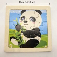 1pc Wooden Animal Puzzle, Educational Toy For Animal Cognition - Shark - View 5