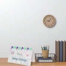 1本儲蓄挑戰活頁夾,儲蓄活頁夾,帶信封的儲蓄挑戰書,信封儲蓄挑戰,帶現金信封的小預算活頁夾 - 白色 - 查看 3