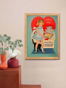 1PC Retro Valentine'S Day Room Decoration, Lovers' Room Wall Art, Frameless Canvas Printed Matter, Retro Farmhouse Wall Decoration, For Her/Him, Holiday Gift.9 - Multicolor - View 7