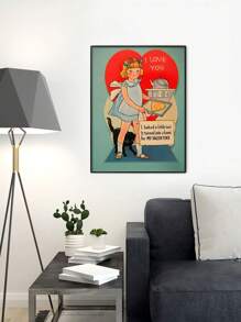 1PC Retro Valentine'S Day Room Decoration, Lovers' Room Wall Art, Frameless Canvas Printed Matter, Retro Farmhouse Wall Decoration, For Her/Him, Holiday Gift.9 - Multicolor - View 8