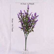 8束人造薰衣草,塑料模擬紫外線耐用戶外花卉,假植物適用於家庭花園門廊裝飾婚禮 - 彩色 - 查看 2