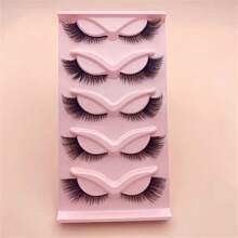 5對貓眼假睫毛,c捲曲線輕量級假睫毛,可重複使用日常化妝,化裝舞會,節日聚會必備品 - 眼尾拉長款 - 查看 6