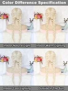 28 英寸长金色 13*3.5*1 T 部分合成蕾丝前假发，适合女性，长双扭荷兰编织蕾丝前假发，带婴儿头发，非洲式玉米辫蕾丝前假发，自然预拔发际线高清蕾丝假发，中分造型，优质合成假发替换假发，150% 高密度高温耐热纤维假发，假发日常角色扮演假发，非常适合女性和 1 件假发帽