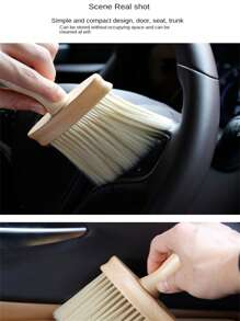 Cleaning Brush For Car Interior Air Conditioning Outlet, Soft Bristle Brush For Seats Gap Dust Removal, Computer Keyboard Cleaning Brush - Beige - View 8