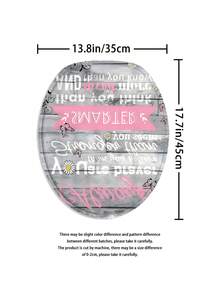 1pc Butterfly & Encouragement Phrase Printed Simple Pattern Shower Curtain Or Mat, Bathroom Supplies Waterproof Shower Curtain Set Comes With 12 Shower Curtain Hooks - Multicolor - View 8