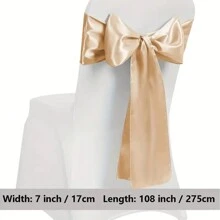 6pcs Chair Decoration Ribbon With Bowknot Design For Weddings, Parties, Home And Kitchen - Golden Butterfly Chair Decoration - View 2
