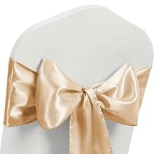 6pcs Chair Decoration Ribbon With Bowknot Design For Weddings, Parties, Home And Kitchen - Golden Butterfly Chair Decoration - View 3