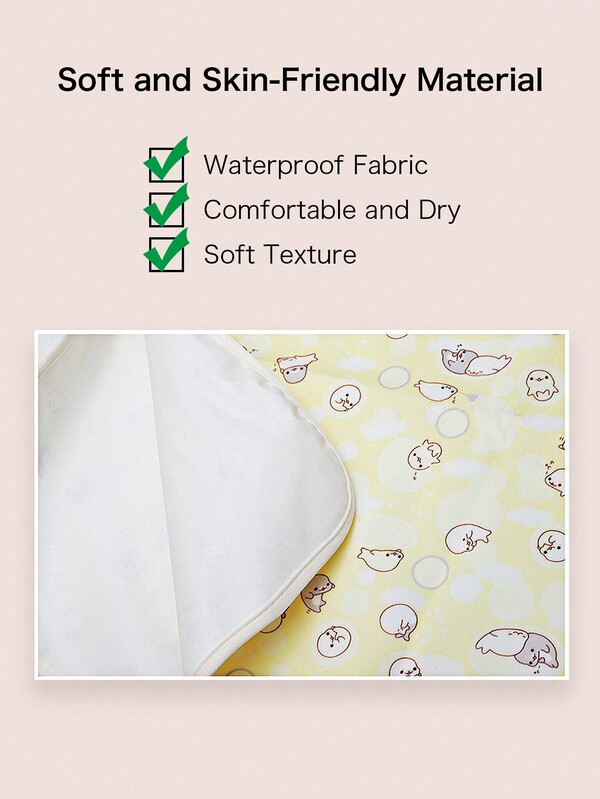 1pc Waterproof Breathable Washable Diaper Changing Pad, MultiSize