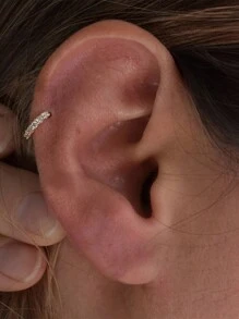 SereneSpark 1件简约925纯银鼻环，男女皆宜，日常佩戴，18K镀金，精致珠宝礼品 - 金黃色 - 查看 2