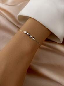 1 Miếng Love Vòng tay Đối với phụ nữ S925 Bạc nguyên chất Tốt Đồ trang sức Qủa tặng - Bạc - Xem 1