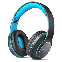 WorWoder Bluetooth Headphones Over Ear, 80 Hours Playtime Wireless Headphones With Microphone, Foldable Lightweight Headset With Deep Bass,HiFi Stereo Sound For Travel Work PC Cellphone - Blue - View 2