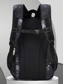 Mochila escolar para meninos/Bolsa escolar estilo geladeira - Preto - Visão 3