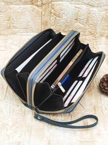 MINGYOU Vintage Snake Patterned Multilayer Zipper Closure Clutch & Phone Bag Women Crocodile For Women Wallet Purse Wallet Long Wallet Wristlet Wallet