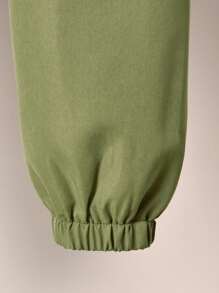 Vihyde 3Pcs Boys Striped Crew Neck Short Sleeve T-Shirt, Military Green Joggers Pants & Diagonal Zipper Messenger Bag Set