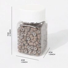 Vòng Tóc 500 5mm Silicone Lót Vi mô Nhẫn Liên kết Hạt Đối với I Tip Nối tóc Công cụ 5 Màu sắc Nâu - Cà phê nâu - Xem 3
