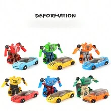 1pc Transformation Toy Autobot Mini Manual Transformation Car Pocket Robot (Random Color) - Multicolor - View 6