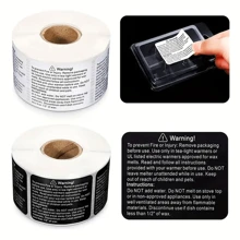500 Pieces 1.8 X 1.5 Inches White Wax Melt Warning Labels Candle Warning Labels Wax Melt Warning Labels For Clamshell, - White - View 4