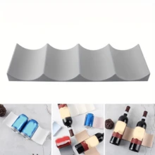 1pc Red Wine Storage Rack, Wine And Water Storage Holder, Nordic Elegant Creative Multi-Purpose Layered Stacking Organizer, For Kitchen, Bar And Restaurant, Kitchen Supplies - Grey - View 10