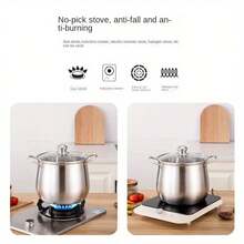 1pc Stainless Steel Stock Pot (8.58''), Large Stockpot, Soup Pot, Kitchen Utensils, Kitchen Gadgets, Kitchen Accessories, Home Kitchen Items - Silver - View 5