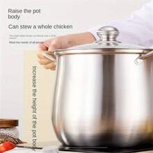 1pc Stainless Steel Stock Pot (8.58''), Large Stockpot, Soup Pot, Kitchen Utensils, Kitchen Gadgets, Kitchen Accessories, Home Kitchen Items - Silver - View 4