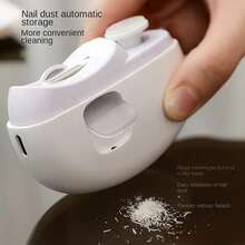 1支智能電動指甲釘刀,具有防夾、打磨、照明和磨削功能。適合所有年齡段的人使用。便攜式和長時間電池壽命。高端包裝,作為禮物非常理想。萬聖節 - 白色 - 查看 5