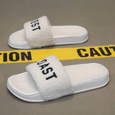 Women's/Men's/Unisex Winter Indoor Home Slippers, Thick Bottom Plush Slippers For Couples, Postpartum, Autumn, Large Size