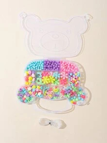 兒童diy珠子玩具,女孩可以用珠子創造項鍊/手鐲,教育益智拼圖玩具 - 彩色 - 查看 2