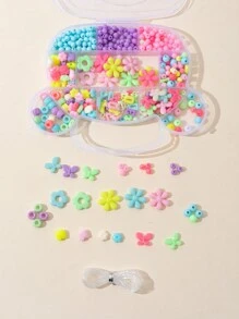 兒童diy珠子玩具,女孩可以用珠子創造項鍊/手鐲,教育益智拼圖玩具 - 彩色 - 查看 1