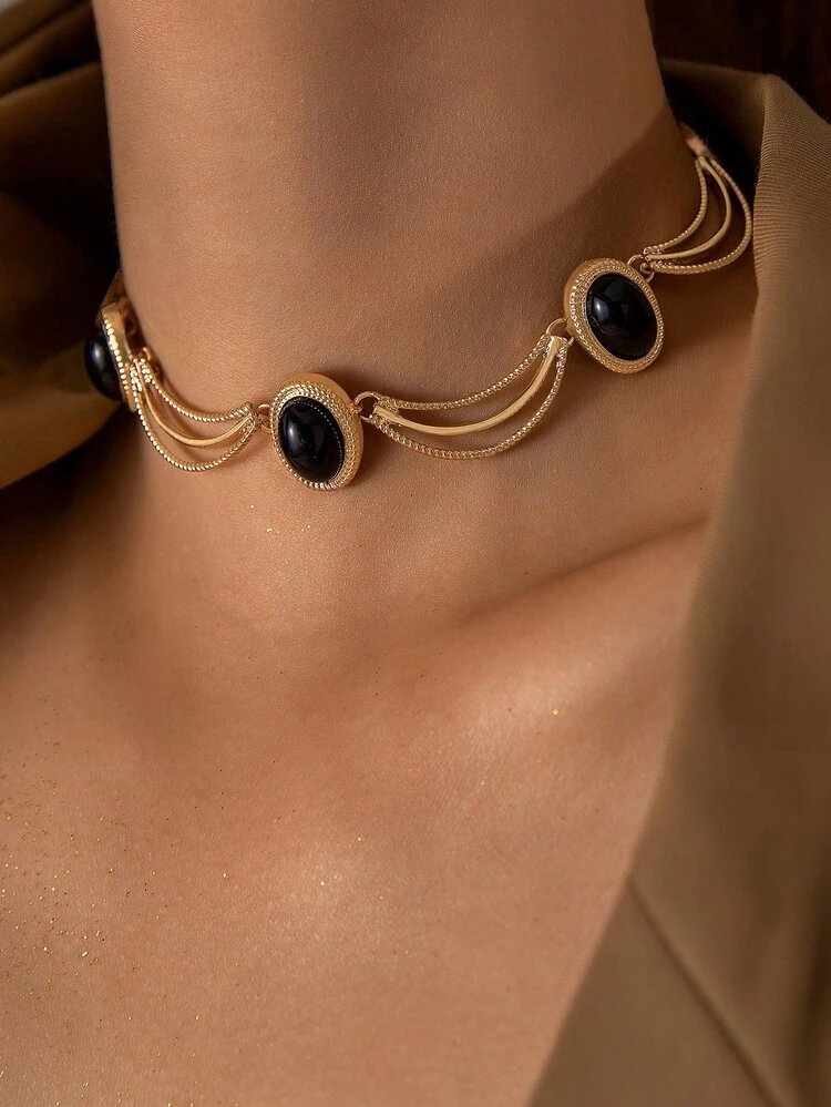 1 Pieza Simple Collar De Gargantilla Con Colgante De Ojo Maligno De Aleación En Tono Plateado Para Mujeres Como Regalo - 25446 - Ver 13