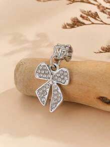 1pc Pink Bear Diy Bowknot, Crystal & Heart Shaped Pendant, Great For Bracelet Design And Handcraft Making Valentines - Bear - View 7