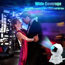 1個星系星空投影機led夜燈,太空人燈,旋轉天花板燈裝飾品,星空星星usb Led臥室夜燈,生日裝飾遙控器 - 白色 - 查看 5