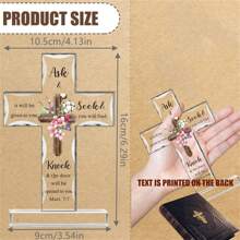 Cruz cristiana de pie acrílico, regalos inspiradores con versículos de la biblia y oraciones. Regalos cristianos con temática de girasol para mujeres, hombres, amigos, mamá, esposa y colegas (Estilo atractivo)