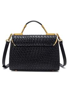 POHO A PU Leather Lion Head Braid Pattern Hand Bag