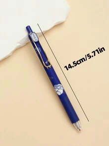 4入組時尚黑色和玫瑰金快干中性筆,適用於辦公文具 - 藍色 - 查看 2