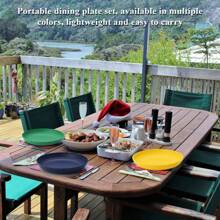 Plastic Plates Set Of 12 Pieces,9-Inch,Unbreakable Reusable Dinner Plates,Salad Plates,Pasta Plates,Light Weight Easy Carry For Picnic,Camping,Outdoor,Microwave Safe Dishwasher Safe - 1.Mutil Color - View 6