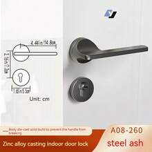 1入睡房門鎖,黑色分體式鋅合金安靜門鎖,帶磁吸適用於室內門,通用手柄鎖,房門鎖 - 彩色 - 查看 2